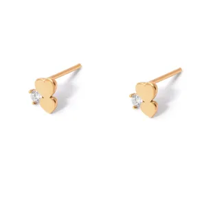 Double Heart Stud Earrings