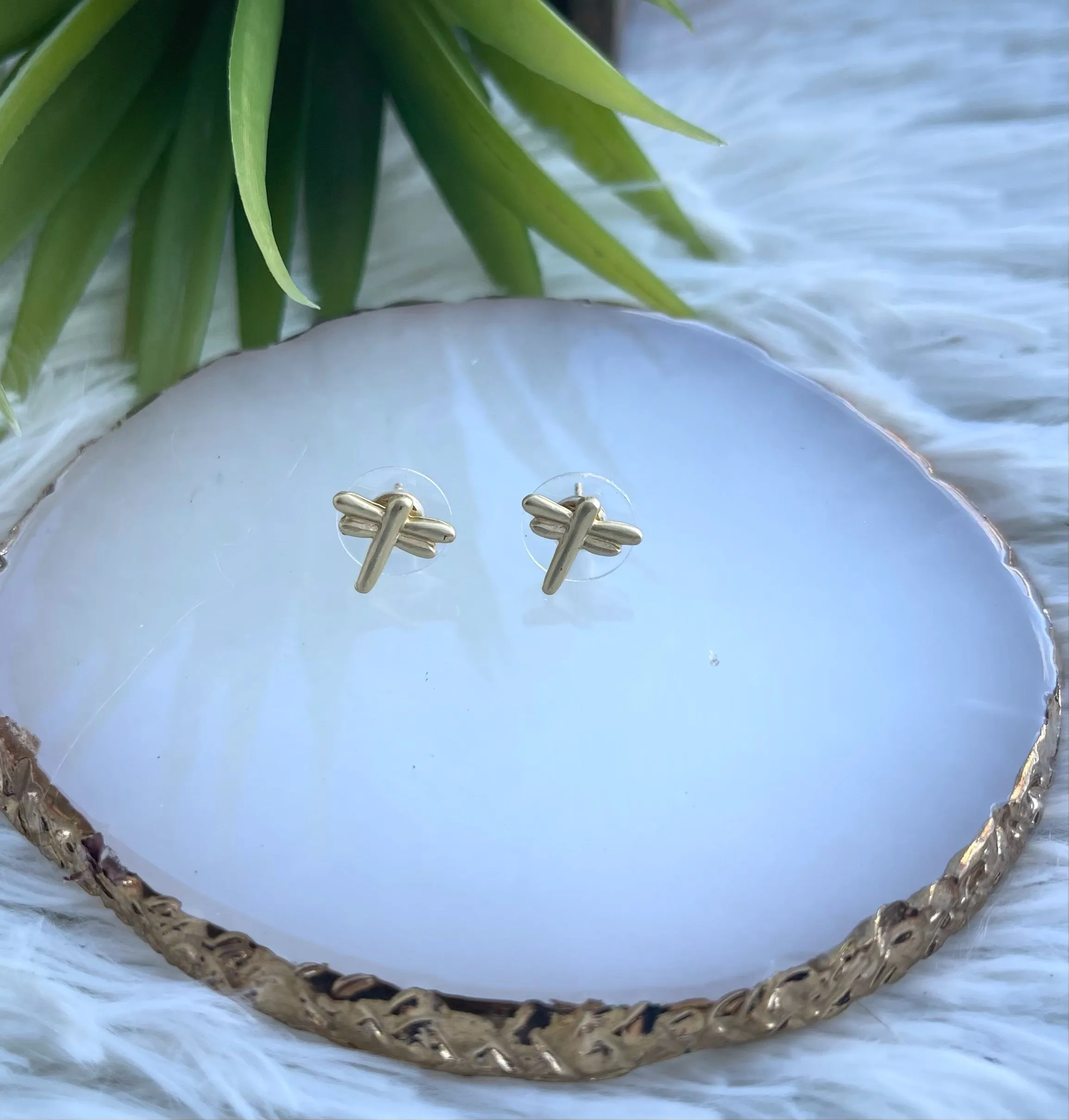 Dragonfly gold small Earrings