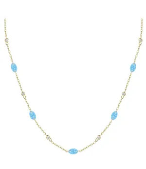 Drilled Opal Chain Necklace (Available in 5 Colors)