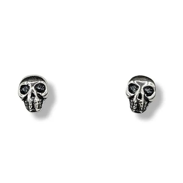 Earrings Skull Sterling Silver Stud
