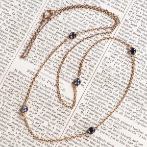Edwardian Sapphire Cabochon Matinee Necklace
