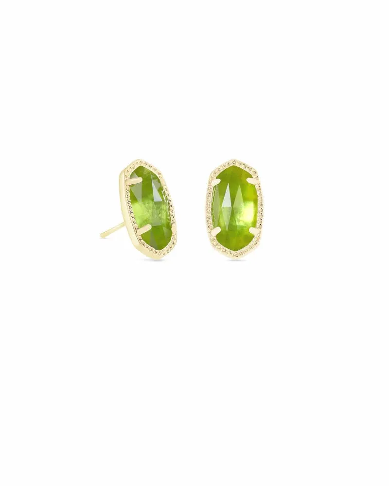 Ellie Earring Gold Peridot Illusion