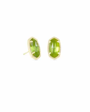Ellie Earring Gold Peridot Illusion