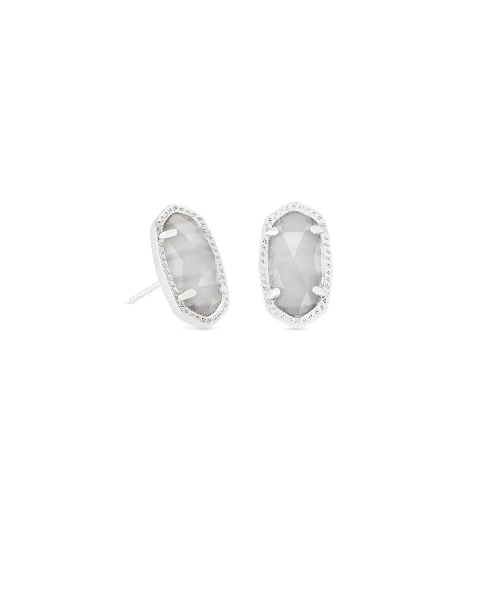 Ellie Stud Earring in Rhodium