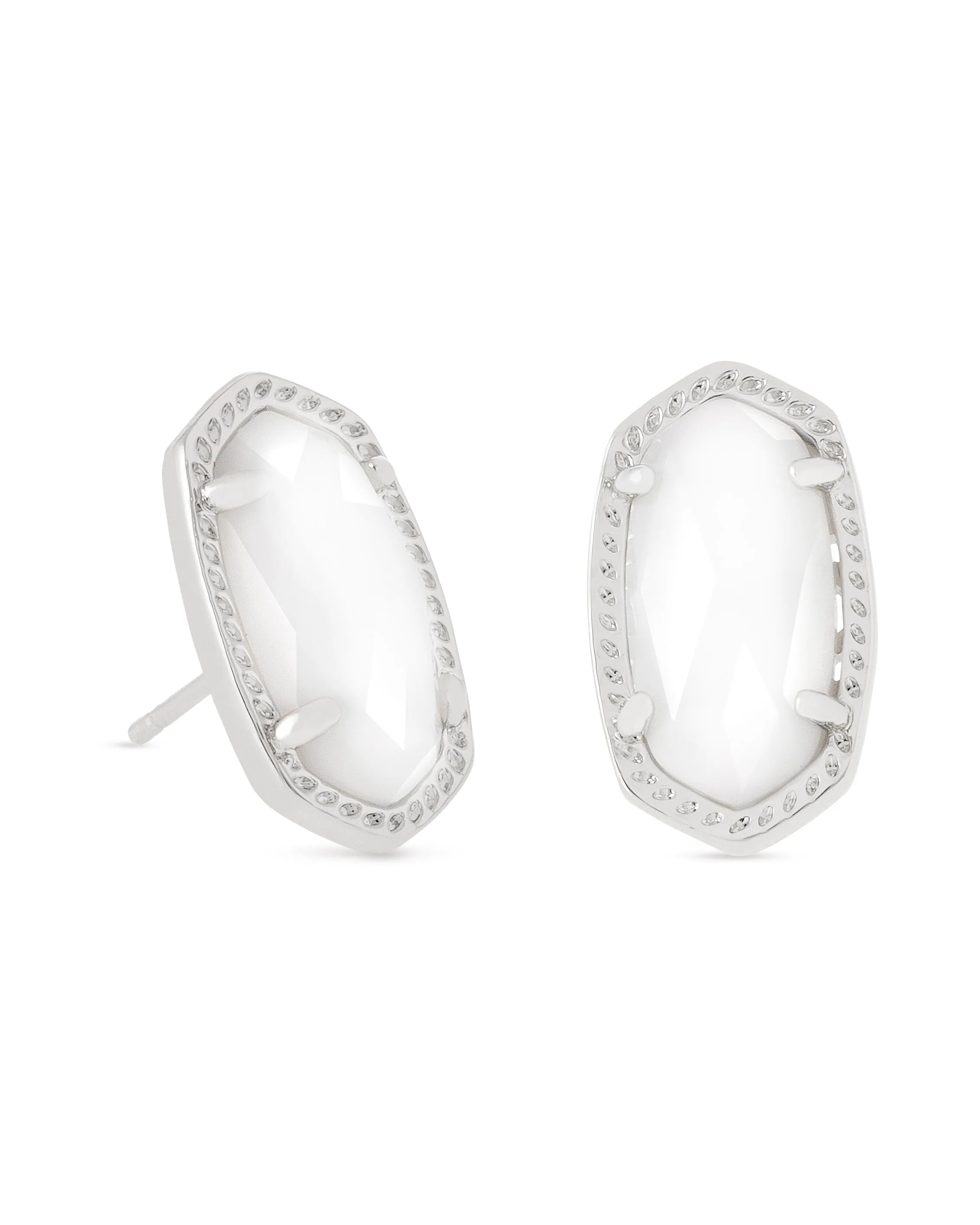 Ellie Stud Earring in Rhodium