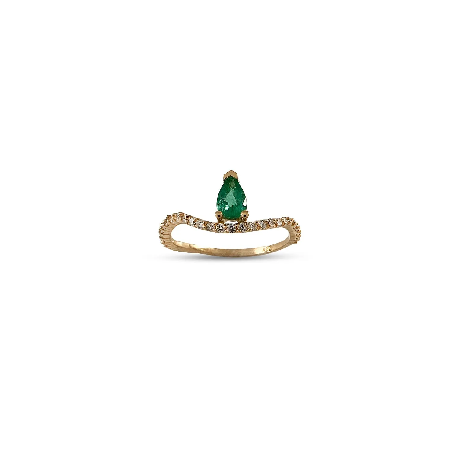 Emerald Ocean Drop Nalu Band Ring