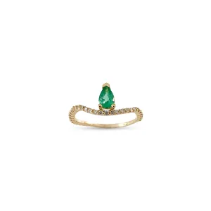 Emerald Ocean Drop Nalu Band Ring