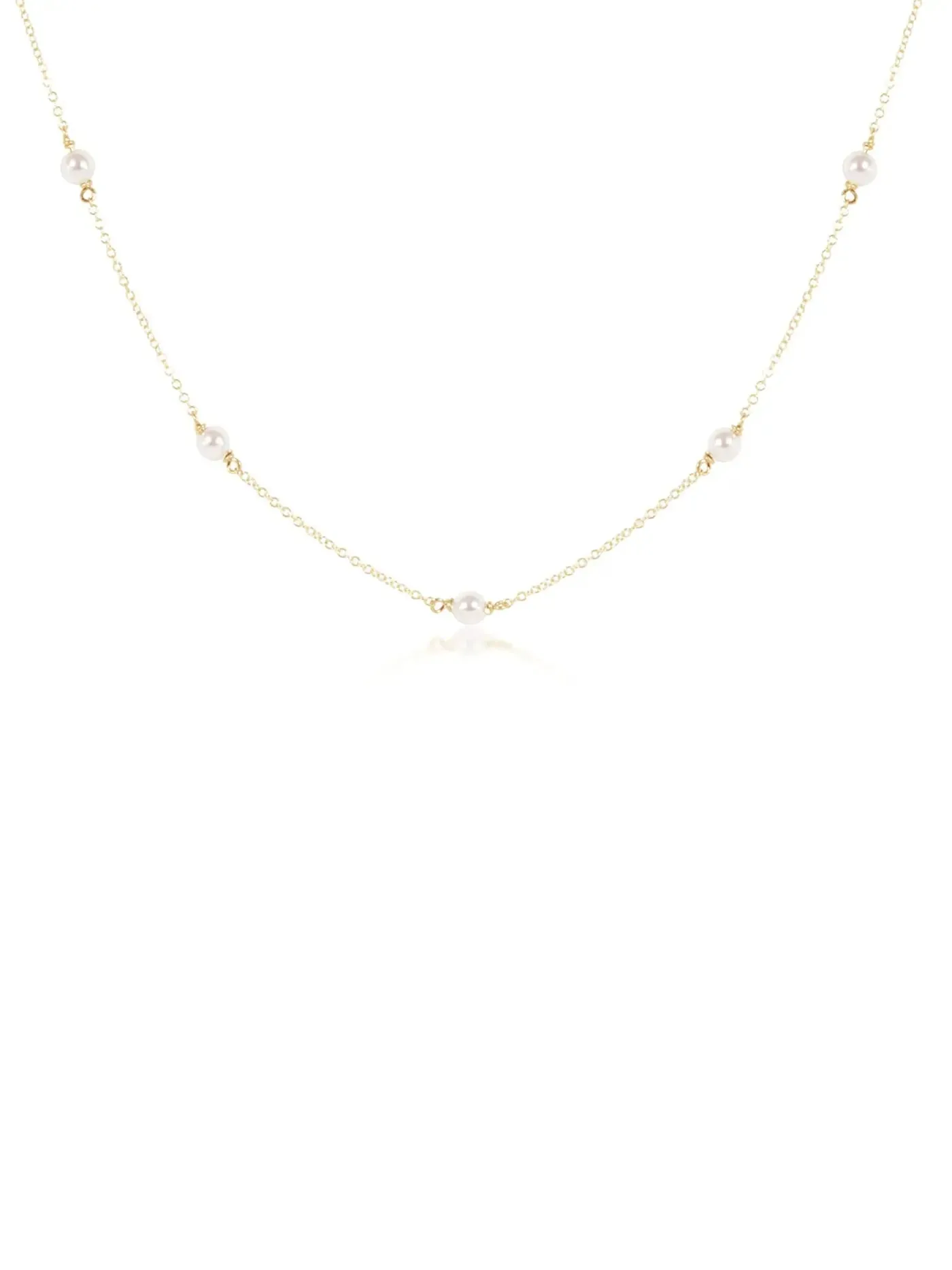 enewton Classic Simplicity Chain Gold Bead Choker: 4mm Pearl