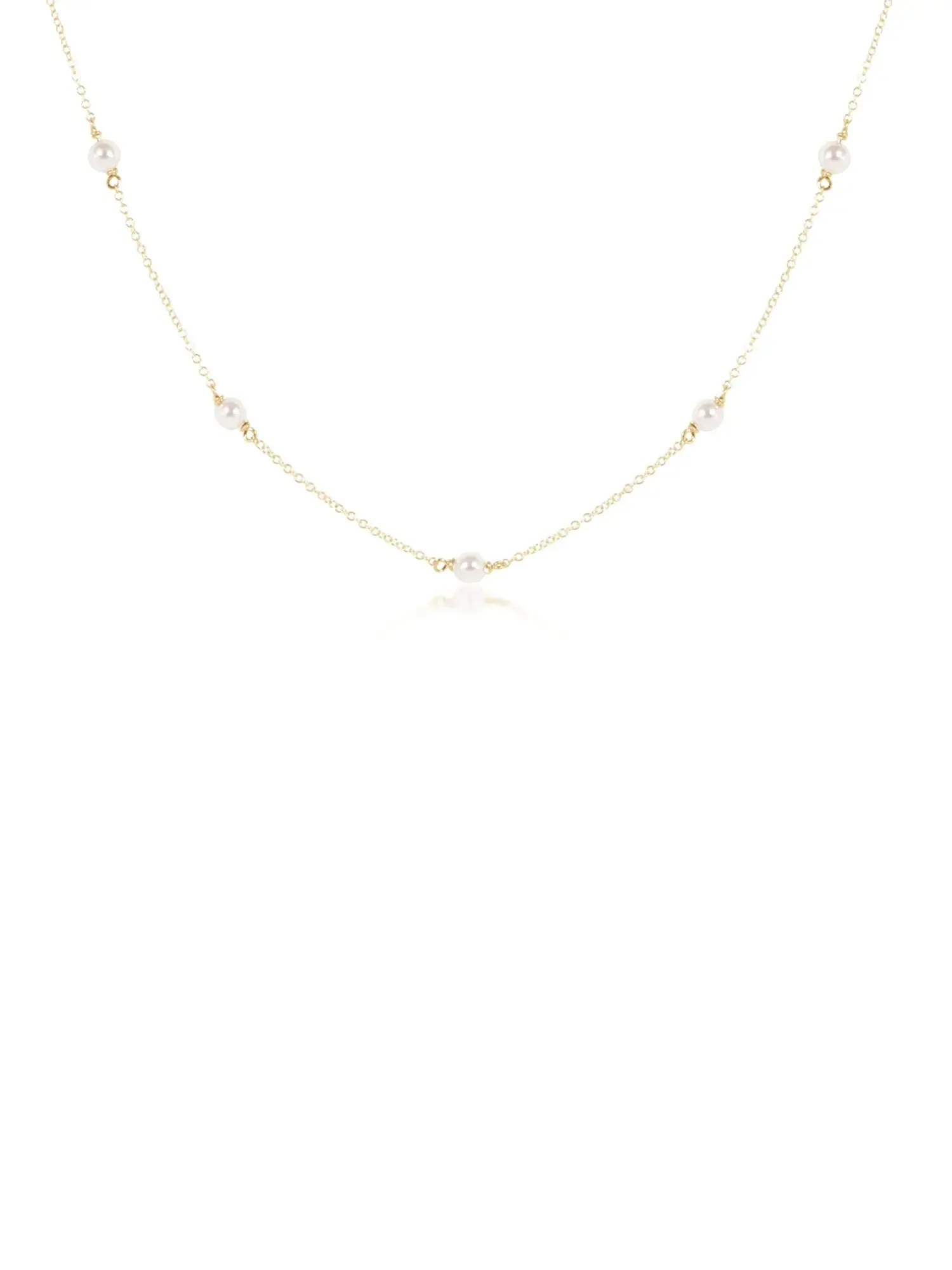 enewton Classic Simplicity Chain Gold Bead Choker: 4mm Pearl