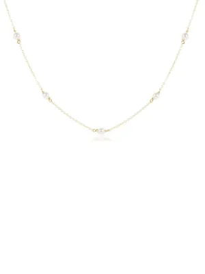 enewton Classic Simplicity Chain Gold Bead Choker: 4mm Pearl