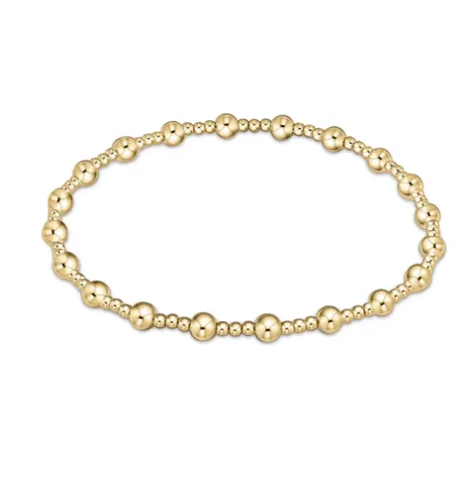 ENewton Classic Sincerity Pattern 4mm Bead Bracelet - Gold