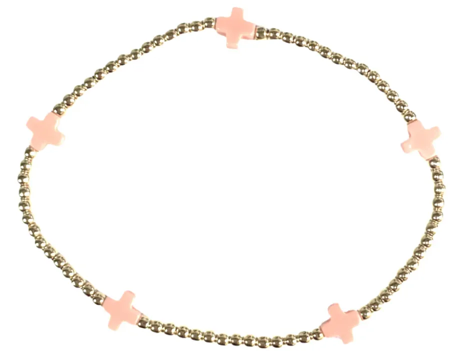 enewton | egirl Signature Cross Small Bracelet - 2mm {Pink}