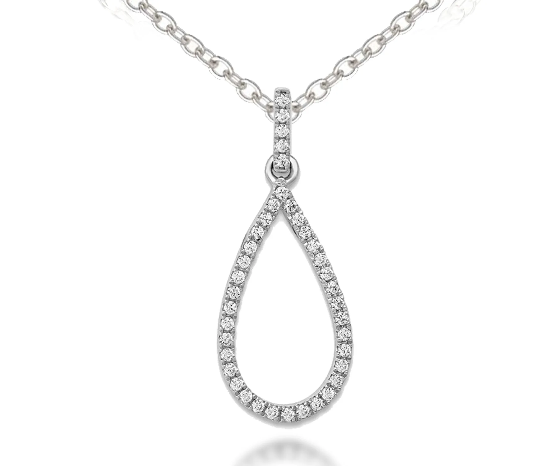 Fancy Open Teardrop Diamond Pendant
