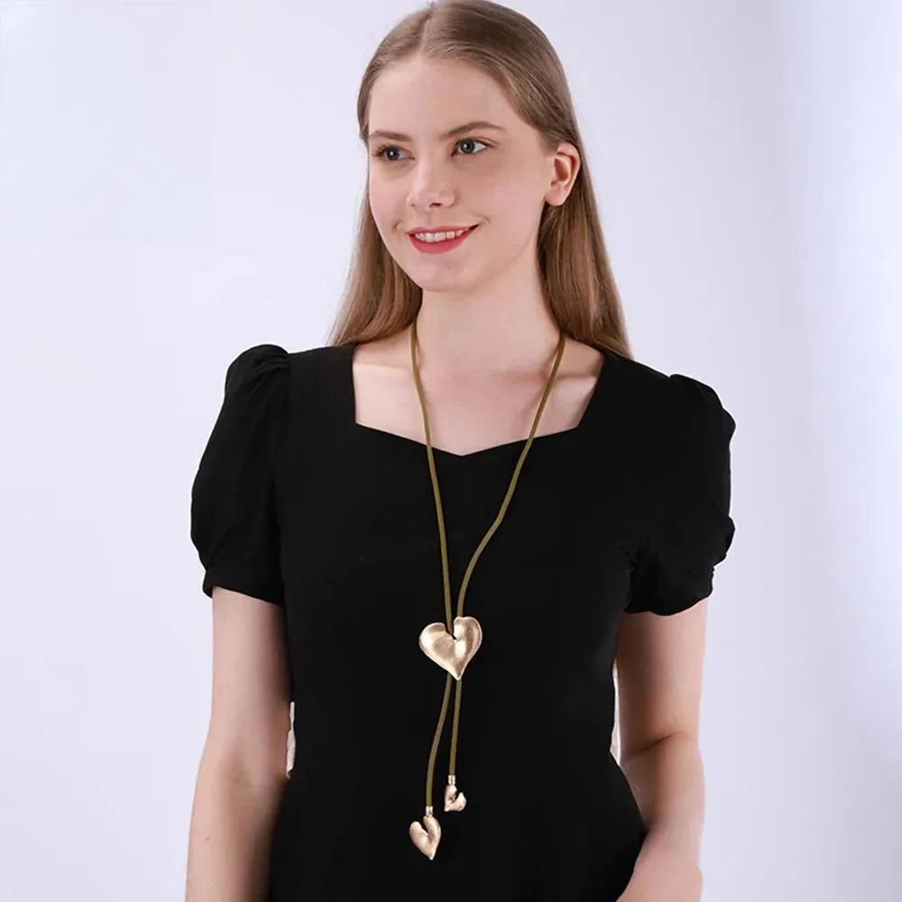 Fashion Necklace for Women Gothic Long Chains Heart Jewelry Suspension Pendants
