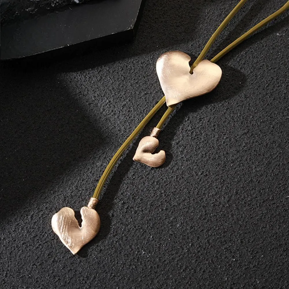 Fashion Necklace for Women Gothic Long Chains Heart Jewelry Suspension Pendants