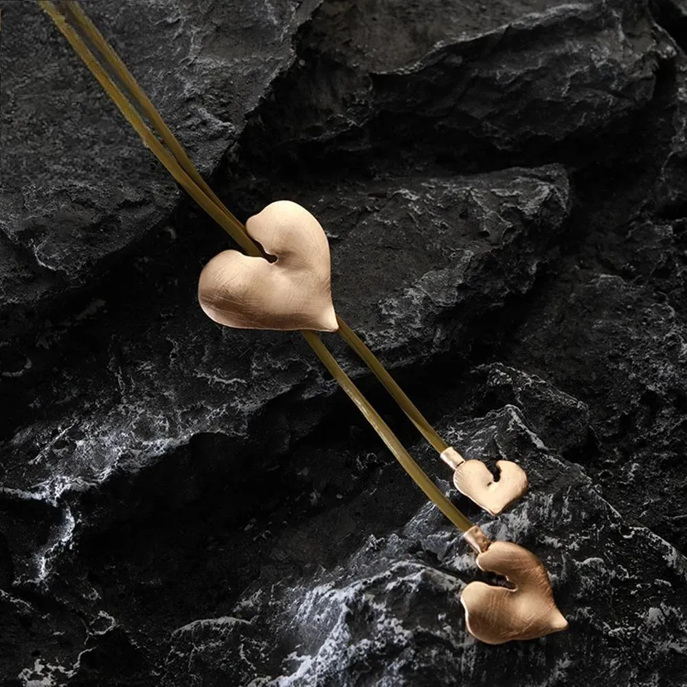 Fashion Necklace for Women Gothic Long Chains Heart Jewelry Suspension Pendants