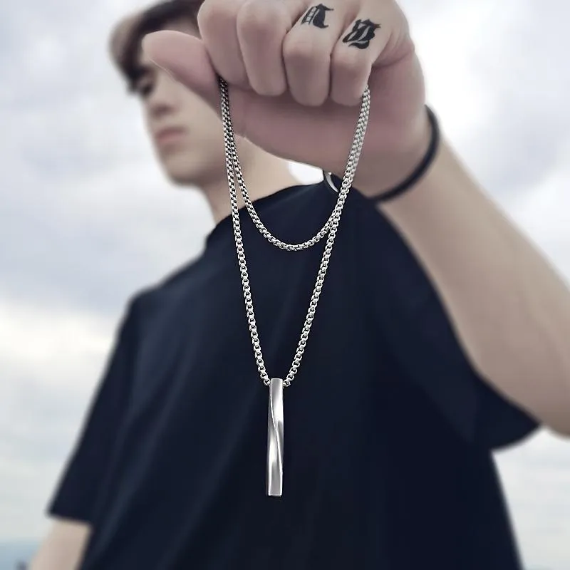 Fashion New Black Rectangle Pendant Necklace