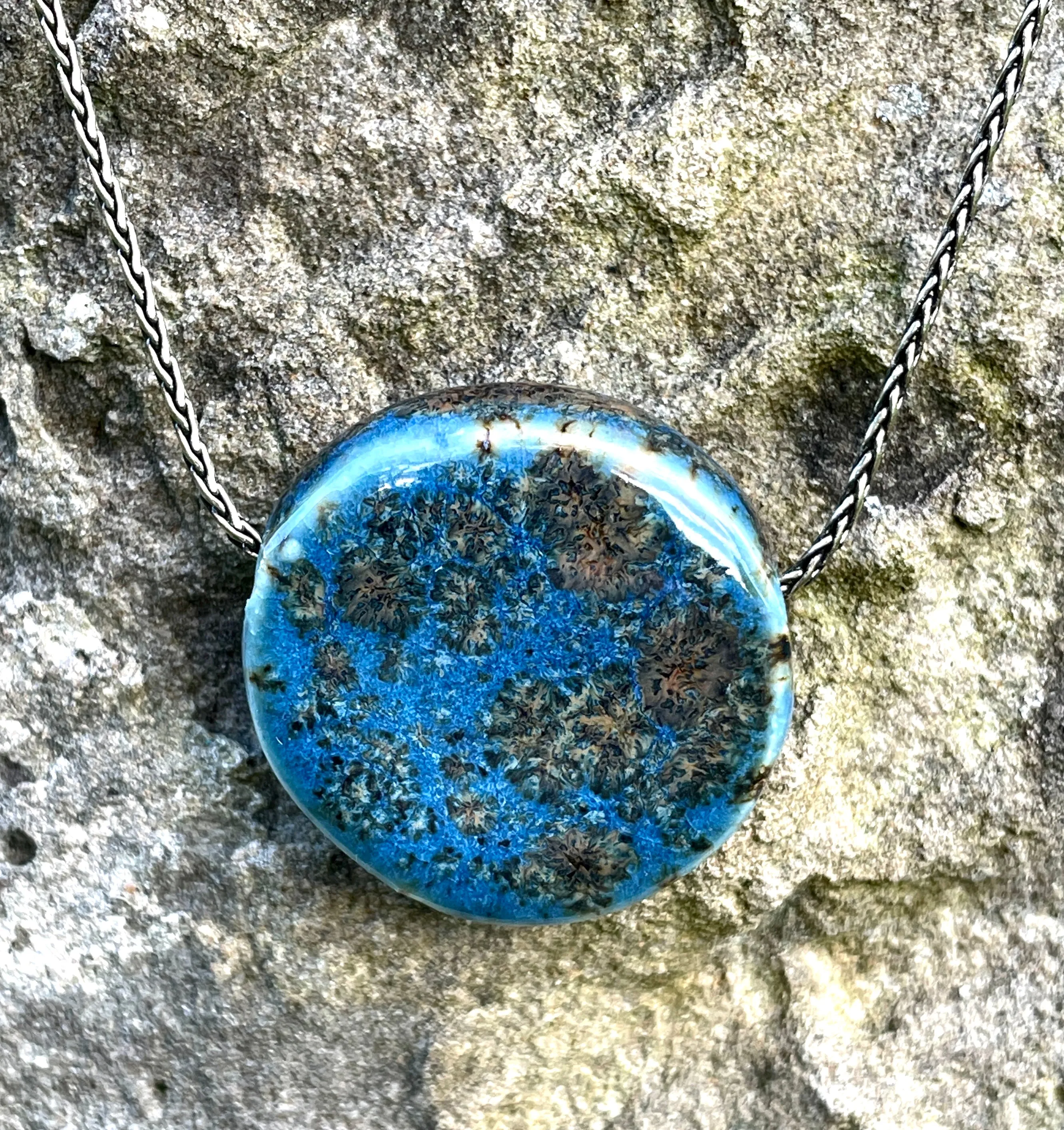 Floating Moon Necklace blue or purple