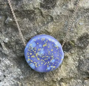 Floating Moon Necklace blue or purple