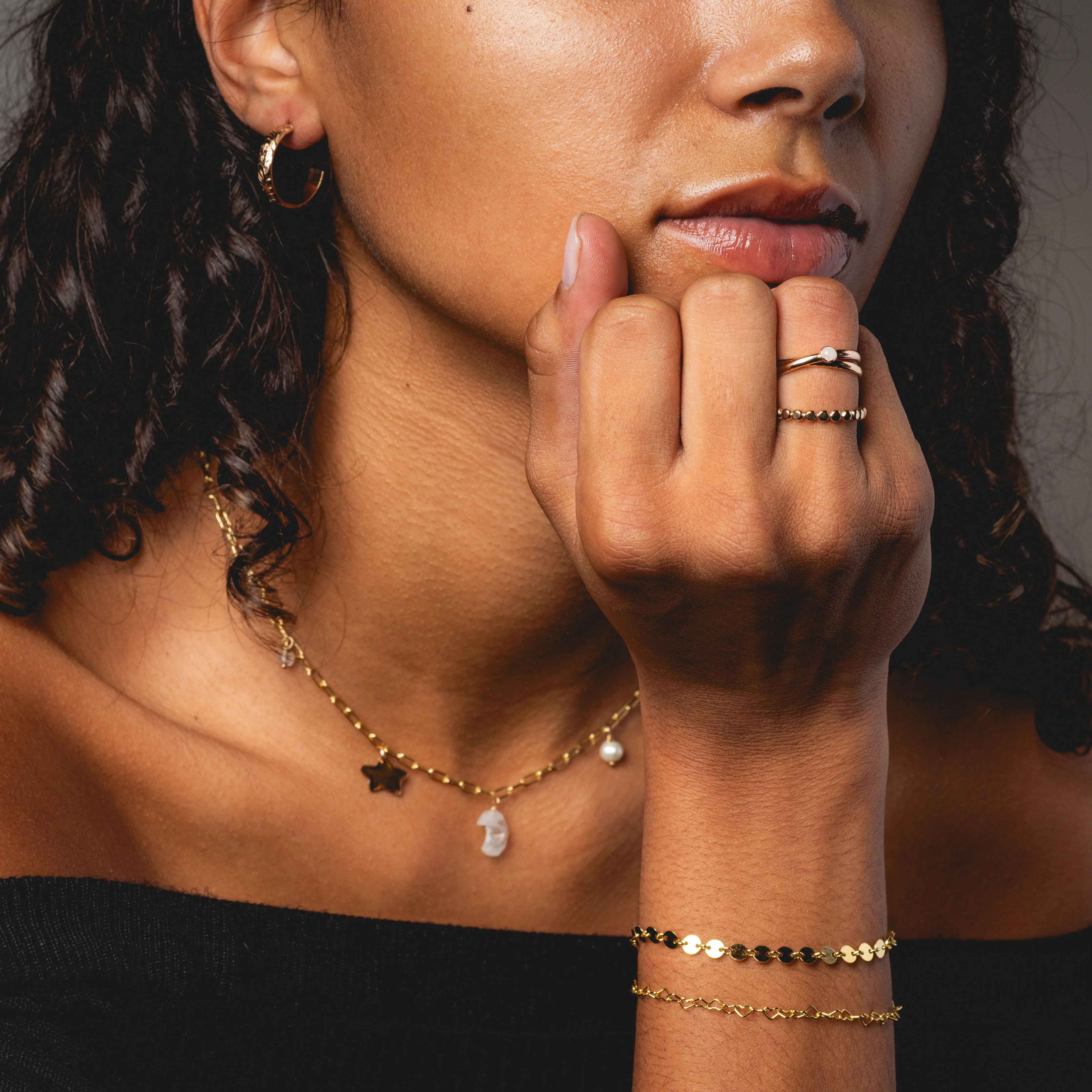 Floral Gold Small Hoops