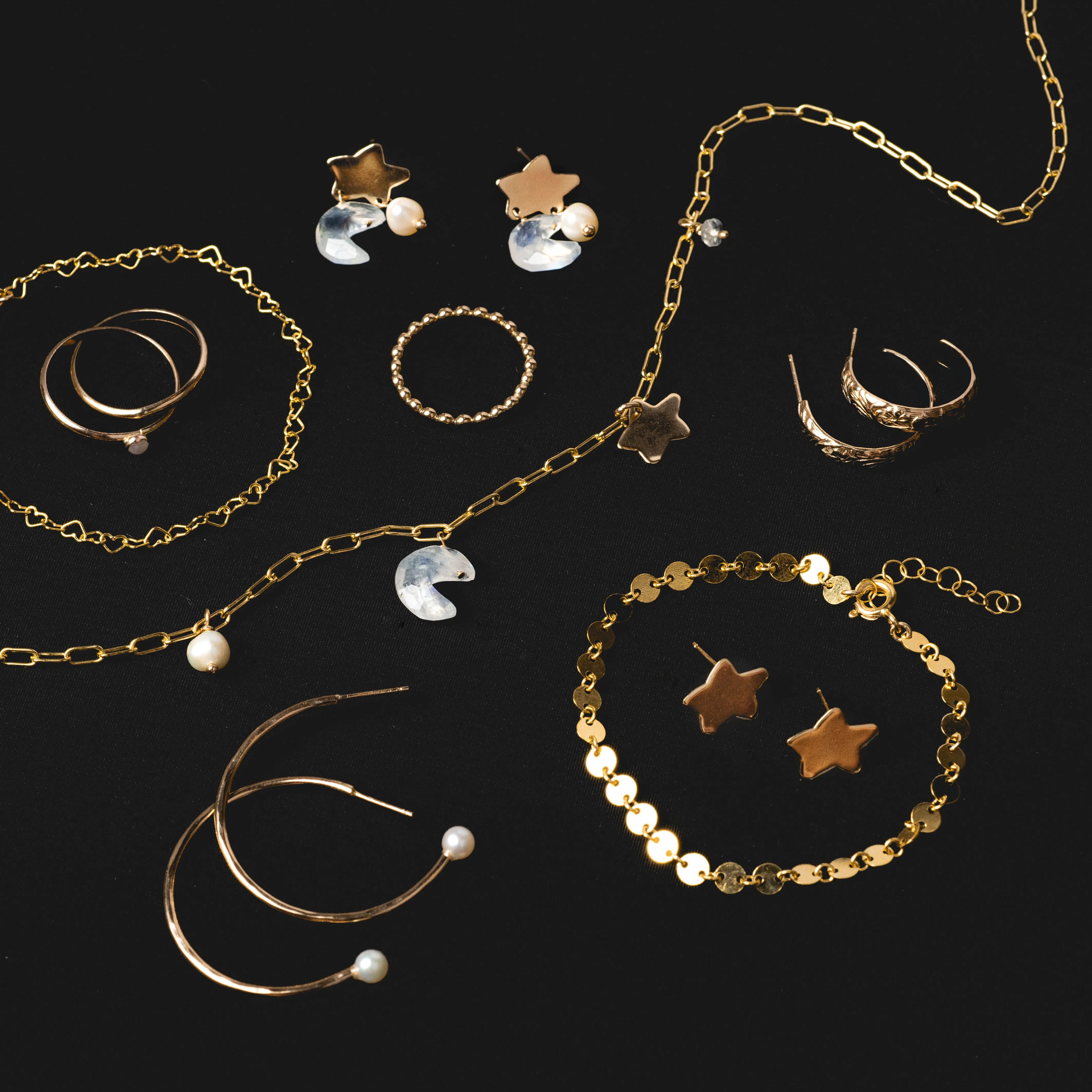 Floral Gold Small Hoops