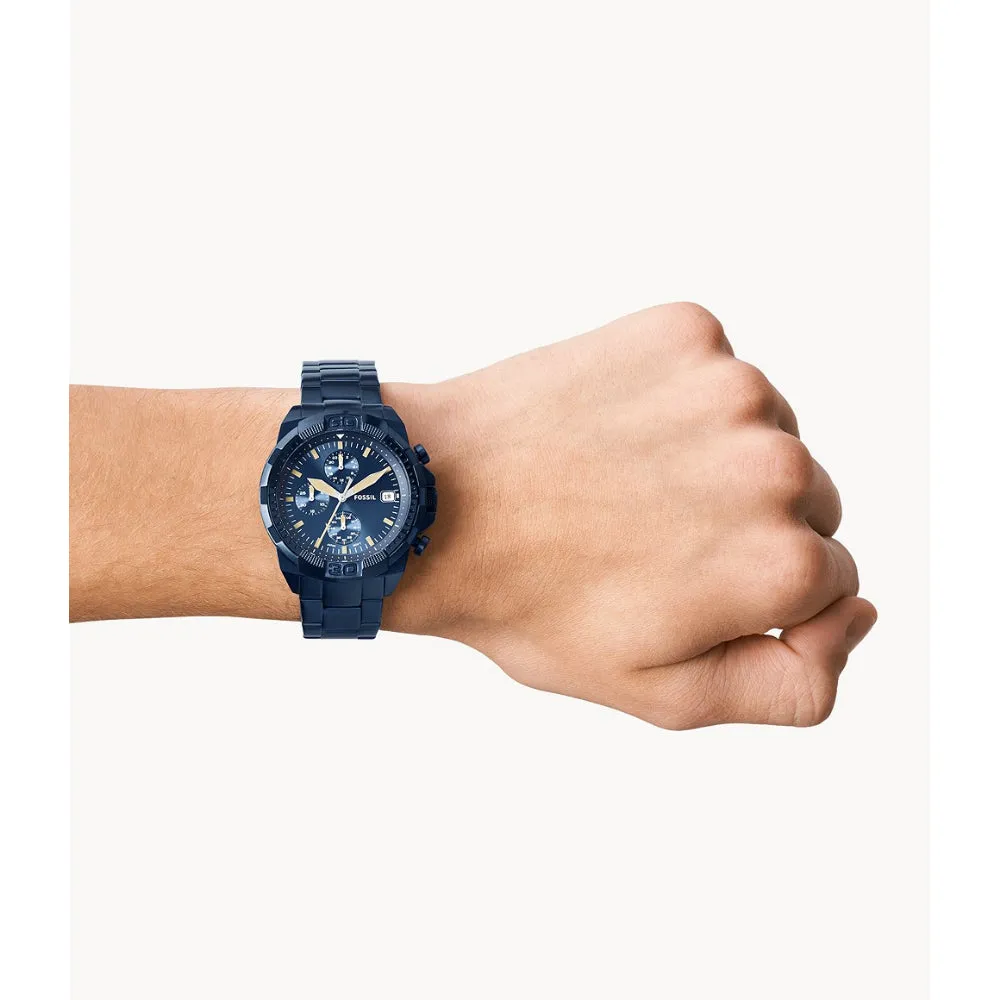 Fossil Bronson Men's Chronograph Navy Stainless Steel Watch