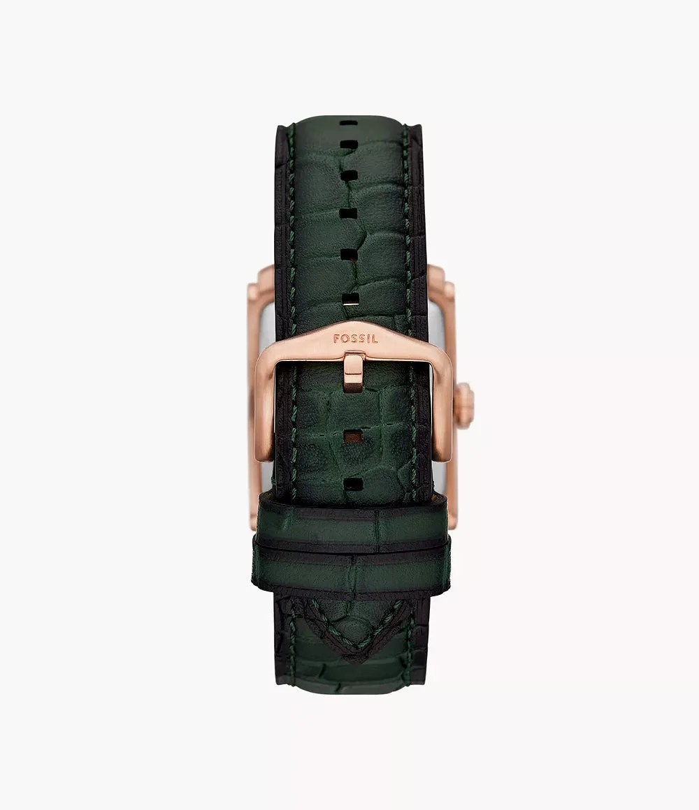 Fossil Carraway Gents Three-Hand Green Croco LiteHide™ Leather Watch