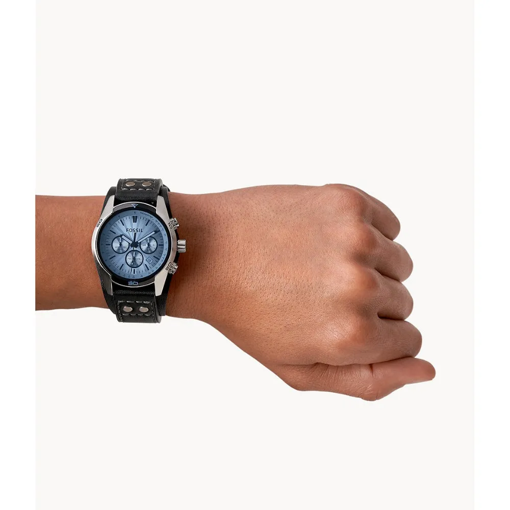 Fossil Coachman Men's Chronograph Black Leather Watch