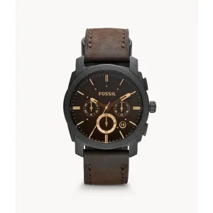Fossil Machine Men's Mid-Size Chronograph Brown Leather Watch