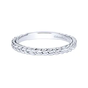 Gabriel & Co 14K White Gold Braided Stackable Band