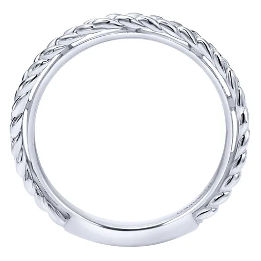 Gabriel & Co 14K White Gold Braided Stackable Band