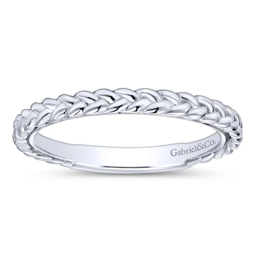 Gabriel & Co 14K White Gold Braided Stackable Band