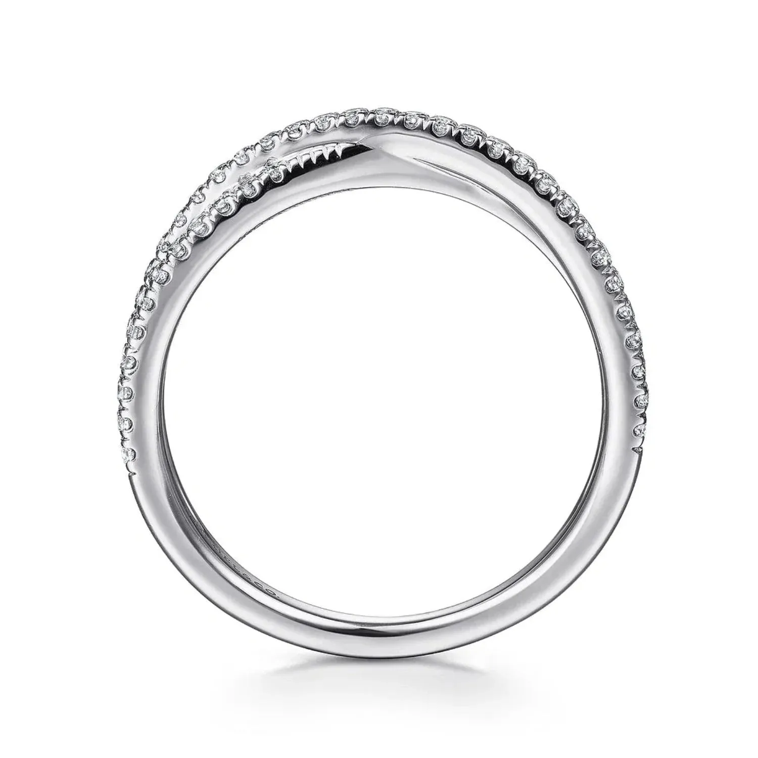 Gabriel & Co. Criss-Cross Two Layer Diamond Band