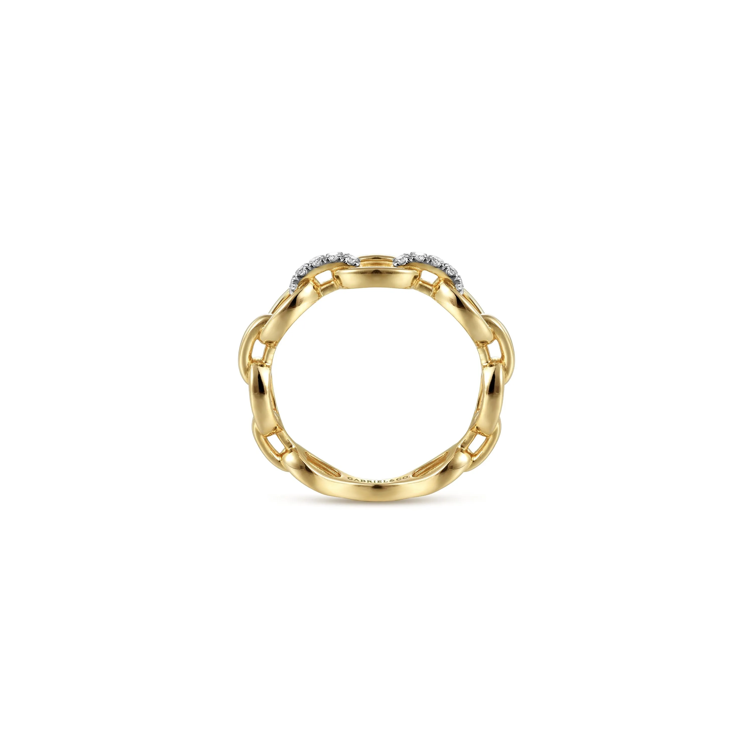 Gabriel & Co. Diamond Link Chain Ring