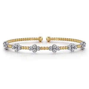 Gabriel & Co. White-Yellow Gold Bangle Bracelet