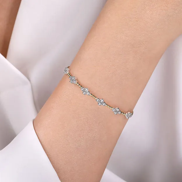 Gabriel & Co. White-Yellow Gold Bangle Bracelet