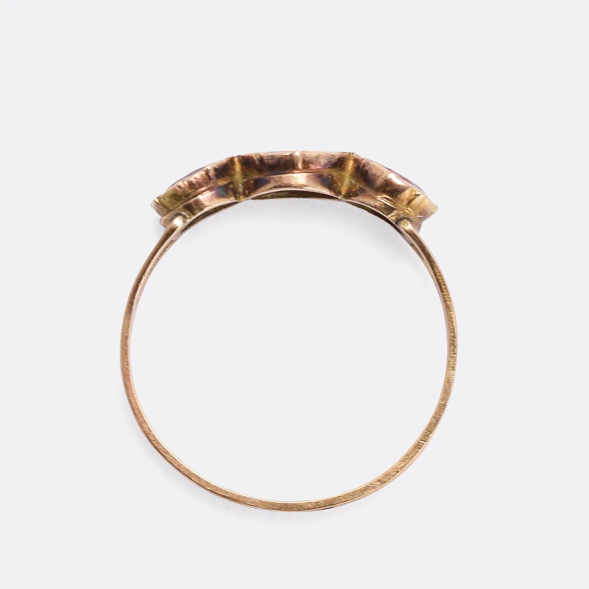 Georgian Flat-Cut Garnet Three-Stone Ring