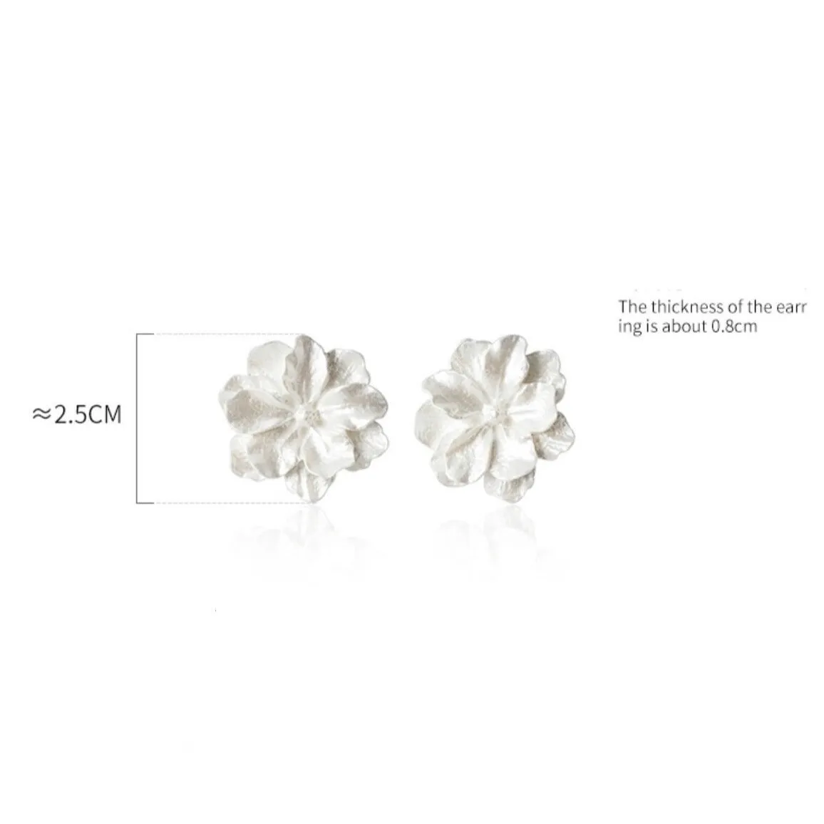 Giant Milk White Flower Earrings-SS049