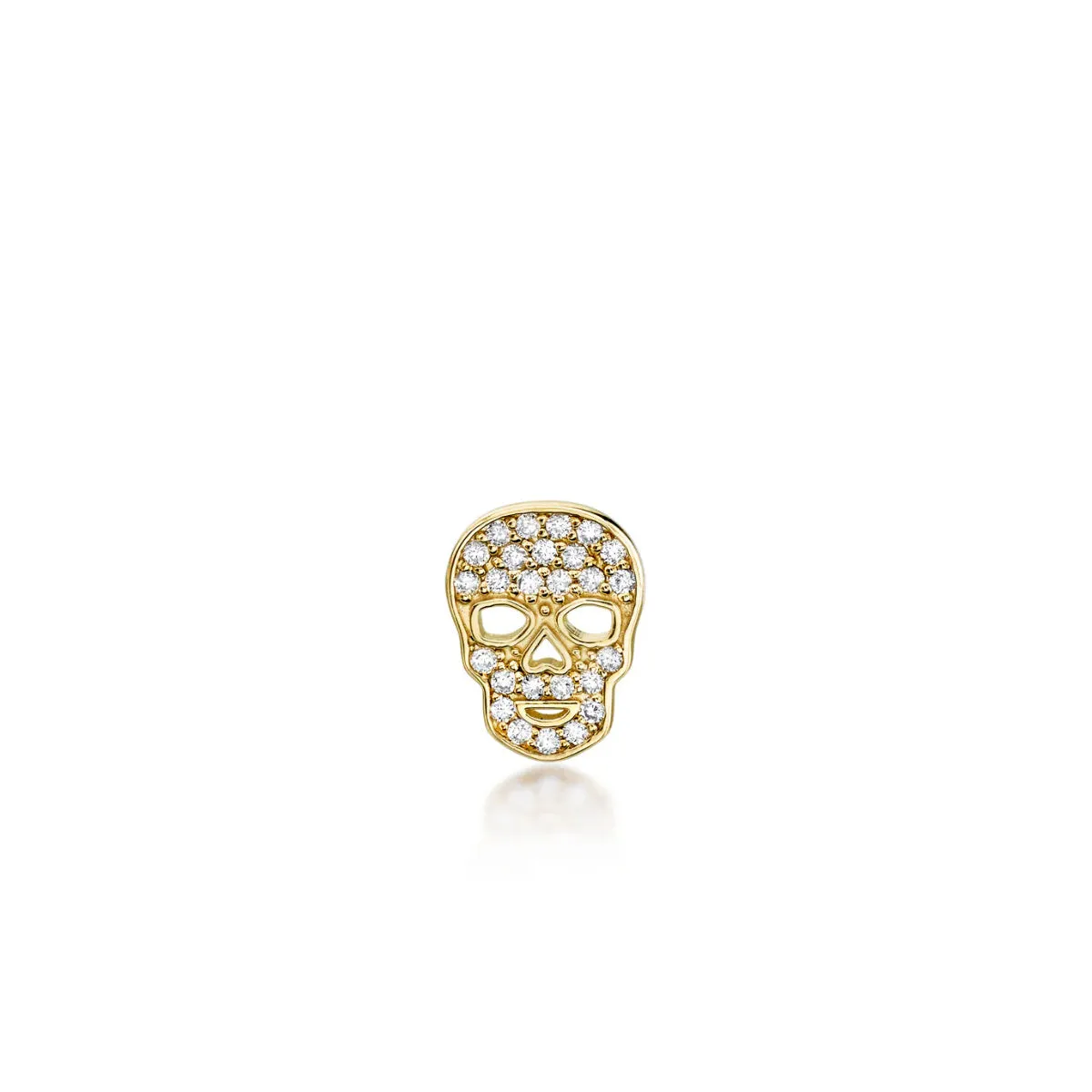 Gold & Diamond Skull Stud