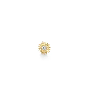 Gold & Diamond Sunburst Stud