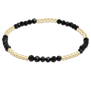Gold Bliss 2mm Bead Bracelet - Faceted Onyx