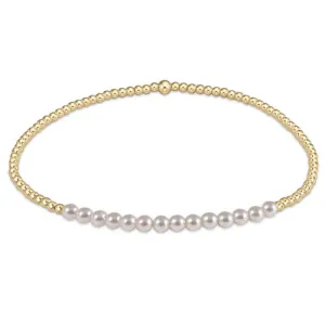 Gold Bliss 2mm Pearl Bead Bracelet