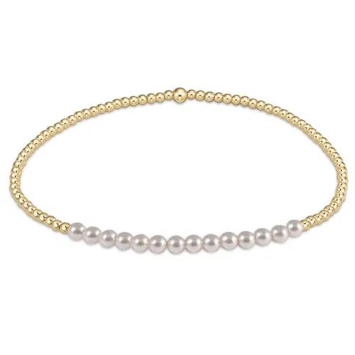 Gold Bliss 2mm Pearl Bead Bracelet