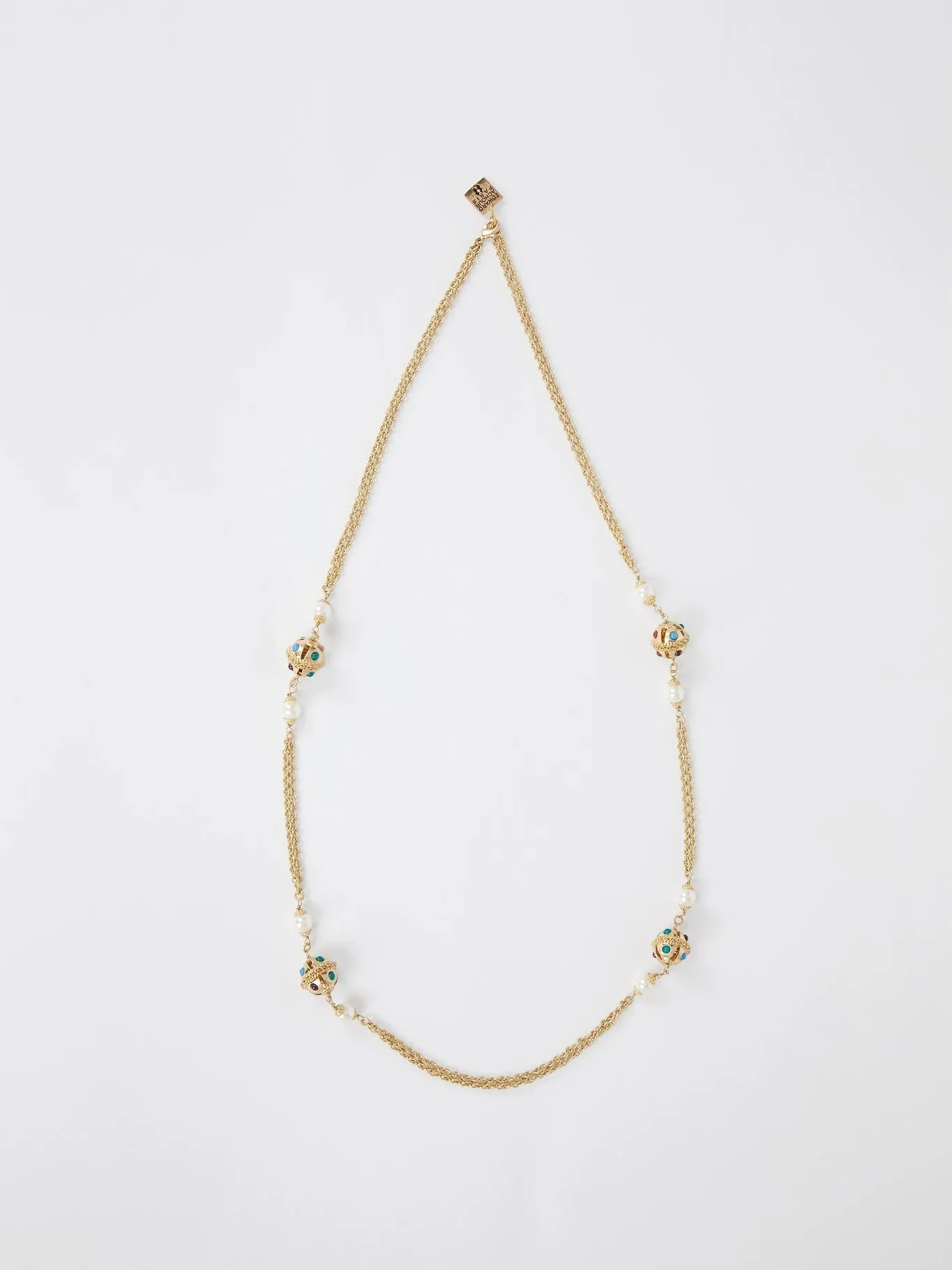 Gold Pearl Chain Necklace