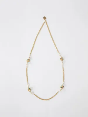 Gold Pearl Chain Necklace