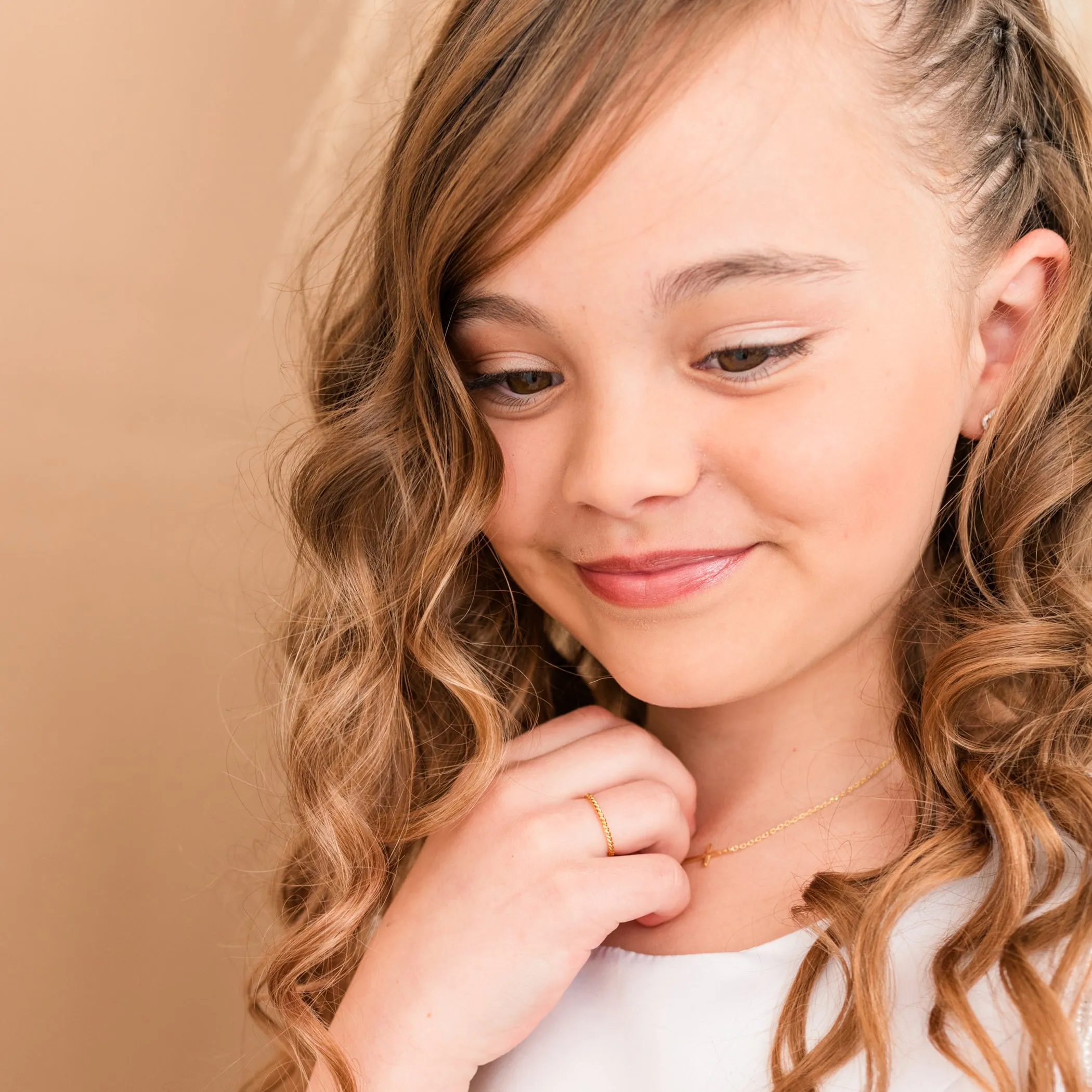 Gold-Plated Twisted Rope Baby Ring for Girls