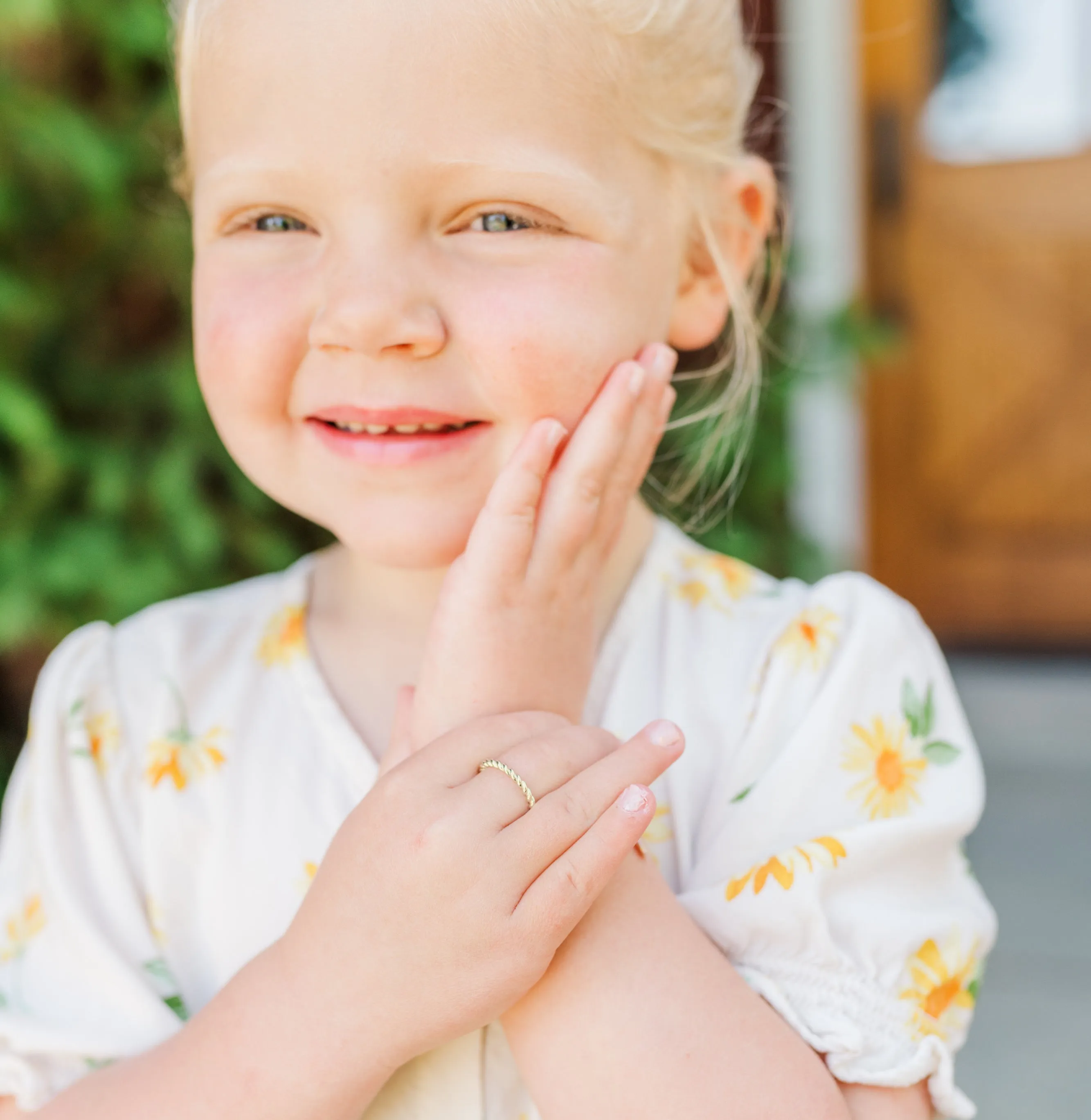 Gold-Plated Twisted Rope Baby Ring for Girls