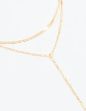 Gold Snake Chain Layered Y-Necklace