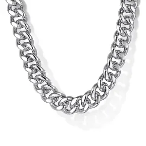 Gold Solid Men's Diamond Cut Cuban Link Chain Necklace