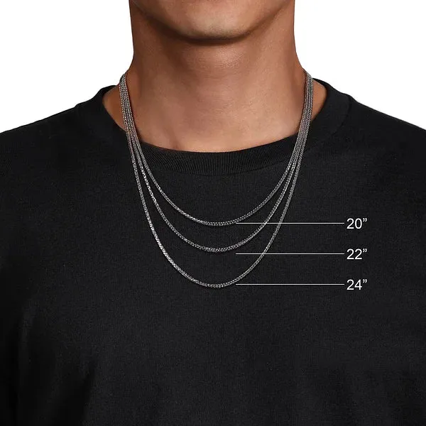 Gold Solid Men's Diamond Cut Cuban Link Chain Necklace
